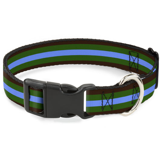 Plastic Clip Collar - Stripes Brown/Green/Baby Blue