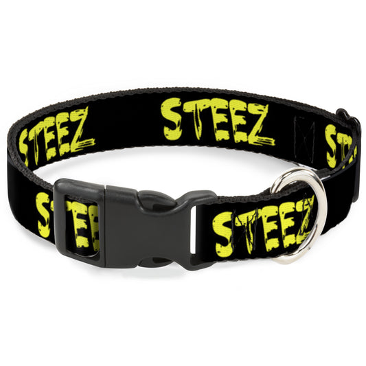 Plastic Clip Collar - STEEZ Brushed Black/Yellow