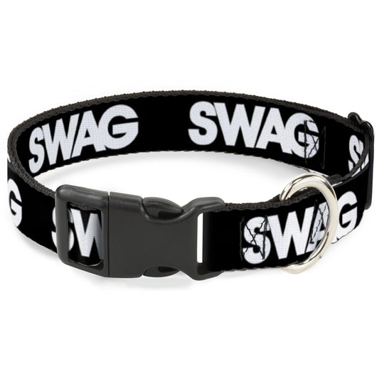 Plastic Clip Collar - SWAG Black/White