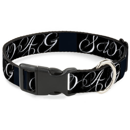 Plastic Clip Collar - SWAG Script Black/White