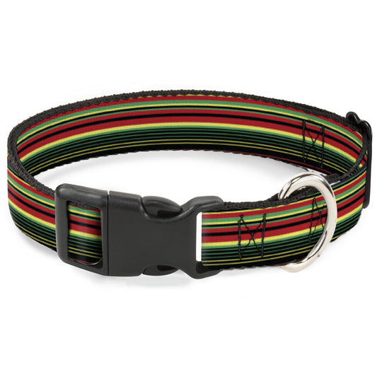 Plastic Clip Collar - Stripe Transitions Black/Red/Green/Yellow
