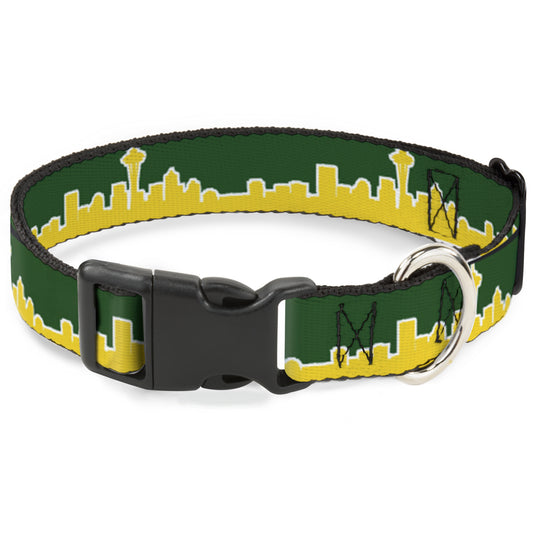 Plastic Clip Collar - Seattle Skyline Green/Yellow
