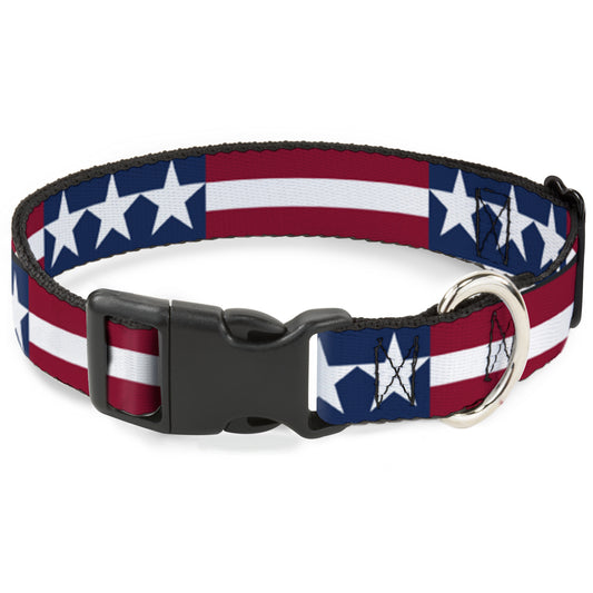 Plastic Clip Collar - Stars & Stripes Blue/White/Red/White