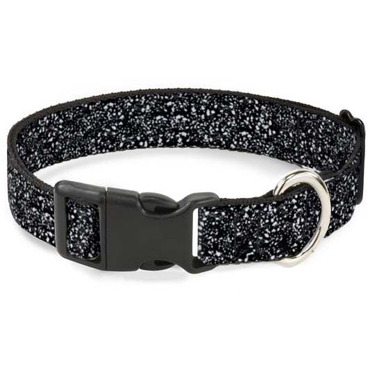 Plastic Clip Collar - Speckle Black/White