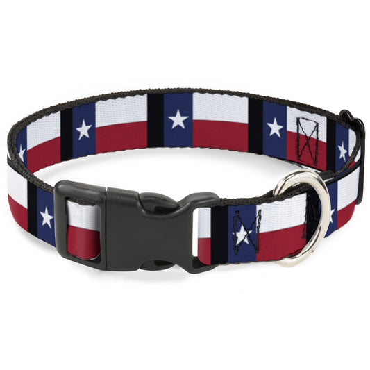 Plastic Clip Collar - Texas Flag/Black