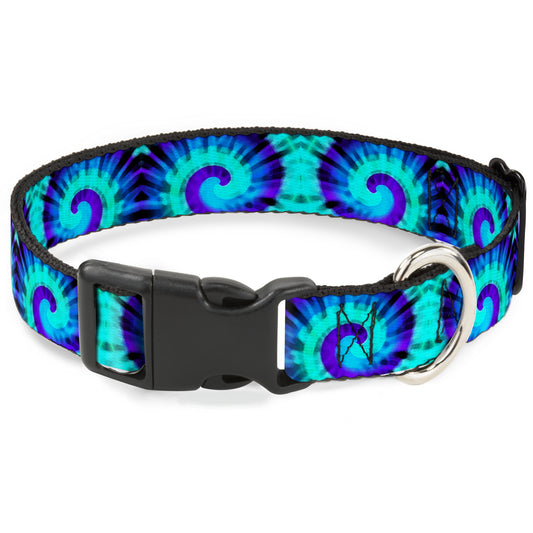 Plastic Clip Collar - Tie Dye Swirl Purples/Blues