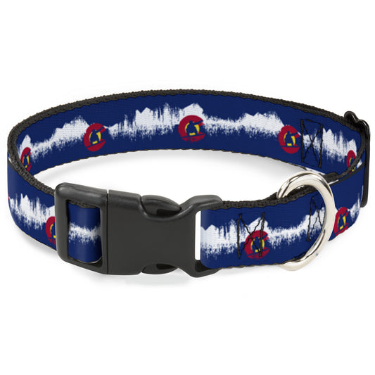 Plastic Clip Collar - Colorado Snowboarder/Snowy Mountains Weathered