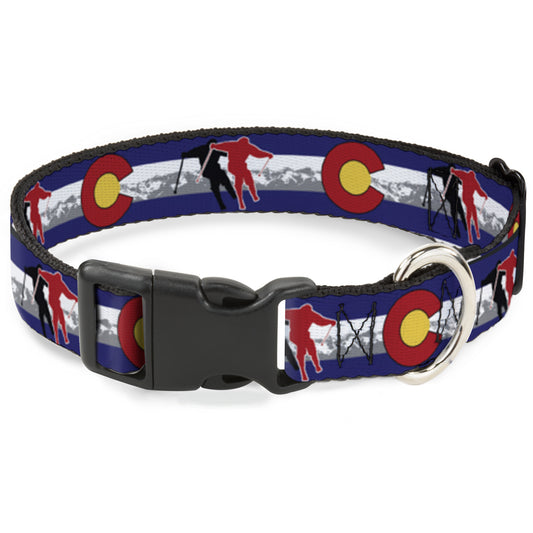 Plastic Clip Collar - Colorado Skier1 Red/Mountains