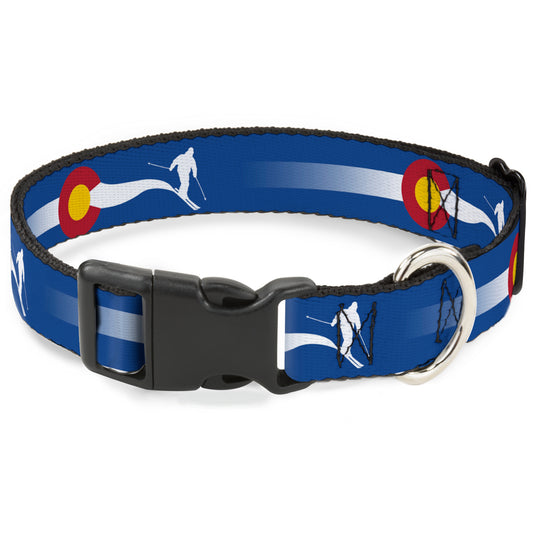 Plastic Clip Collar - Colorado Skier2 Blue/White/Red/Yellow