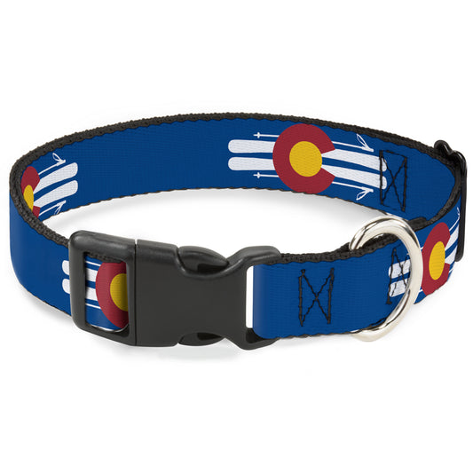 Plastic Clip Collar - Colorado Logo/Skis Blue/White/Red/Yellow