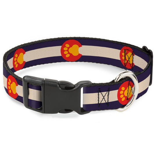 Plastic Clip Collar - Colorado Flag/Paw Print