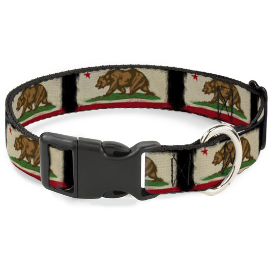 Plastic Clip Collar - California Flag Distressed Painting Blocks