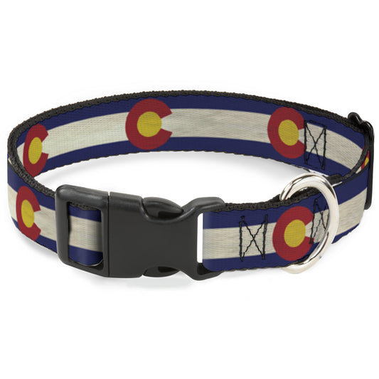 Plastic Clip Collar - Colorado Flags2 Repeat Vintage2