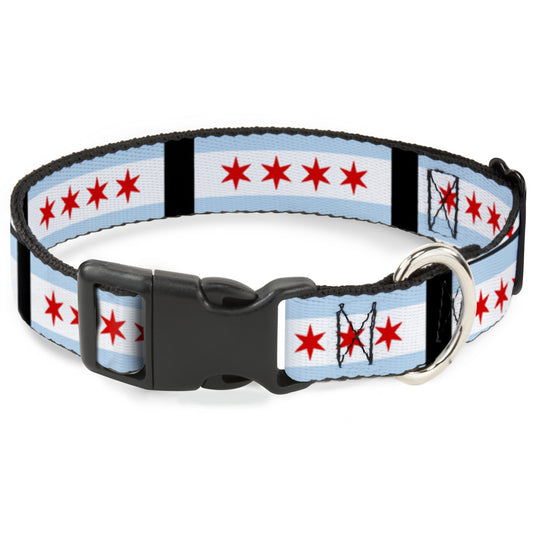 Plastic Clip Collar - Chicago Flags/Black