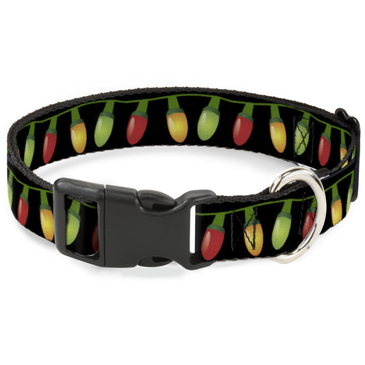 Plastic Clip Collar - Christmas Lights Black/Multi Color