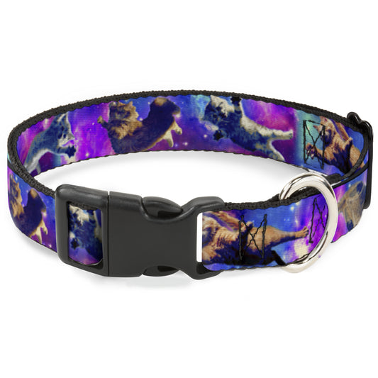 Plastic Clip Collar - Cats in Space Pinks/Blues