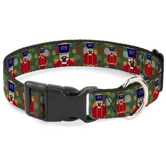 Plastic Clip Collar - Christmas Nutcracker/Polka Dots Greens/Gold/Red
