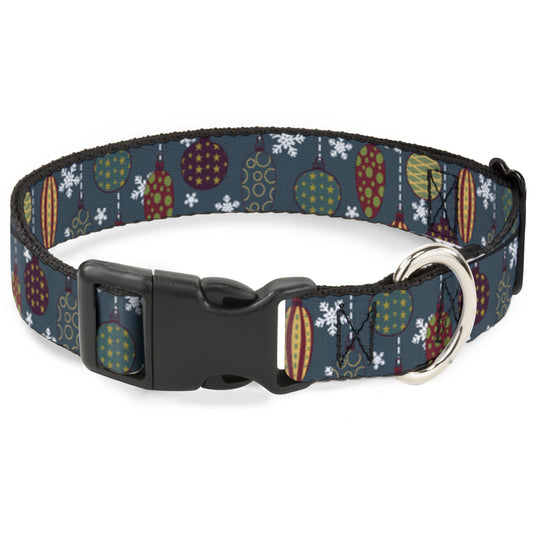 Plastic Clip Collar - Christmas Ornaments/Snowflakes Blue/White/Multi Color
