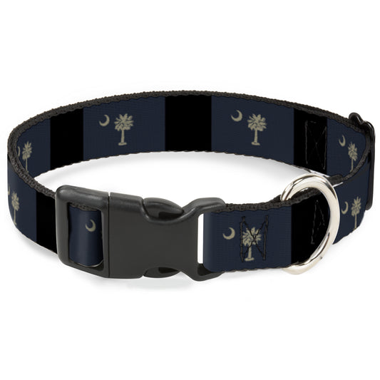 Plastic Clip Collar - South Carolina Flag Distressed/Black