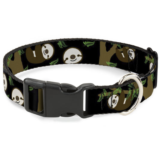 Plastic Clip Collar - Sloth Face/Hanging Black