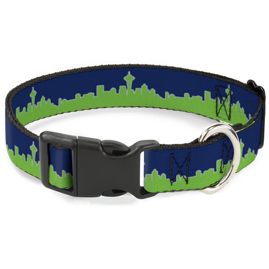 Plastic Clip Collar - Seattle Skyline Navy/Gray/Green