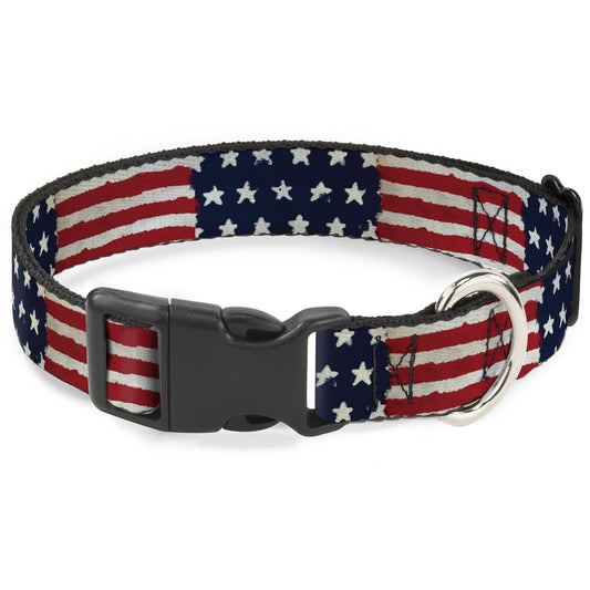 Plastic Clip Collar - Stars & Stripes Painting