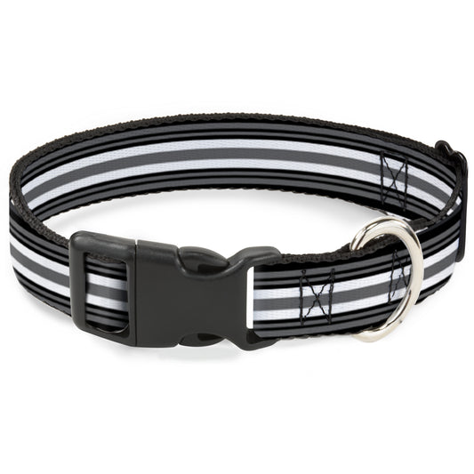 Plastic Clip Collar - Striped Black/Gray/White