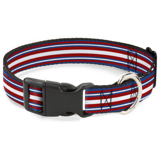 Plastic Clip Collar - Striped Blue/Red/White