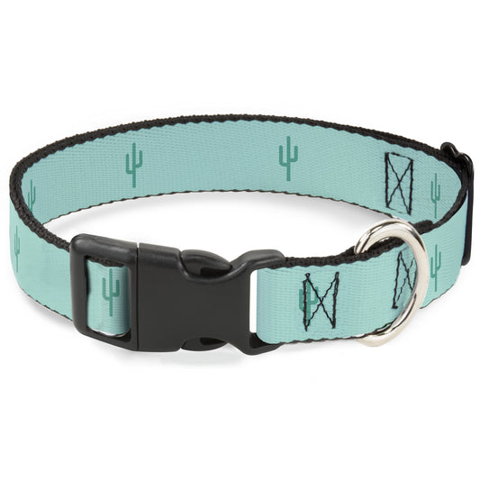Plastic Clip Collar - Cacti1 Aqua Blues