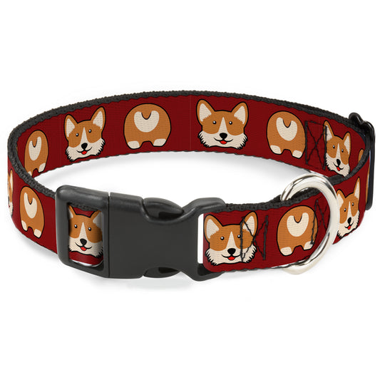 Plastic Clip Collar - Corgi Face/Rump Red