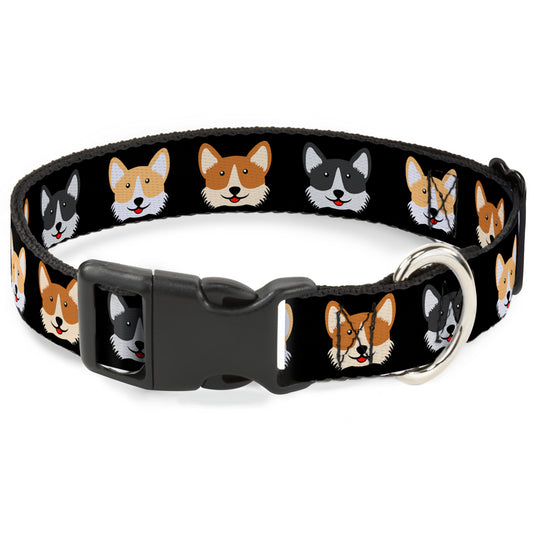 Plastic Clip Collar - Corgi 3-Faces Black