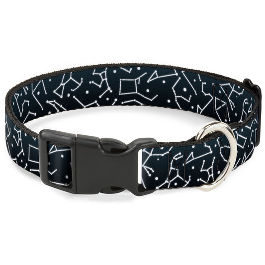 Plastic Clip Collar - Constellations Scattered Midnight Blue/White