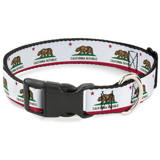 Plastic Clip Collar - California Flag Continuous