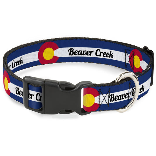 Plastic Clip Collar - Colorado BEAVER CREEK Flag Blue/White/Red/Yellow