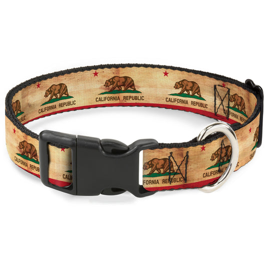 Plastic Clip Collar - California Flag Continuous Vintage