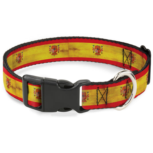 Plastic Clip Collar - Spain Flag Continuous Vintage