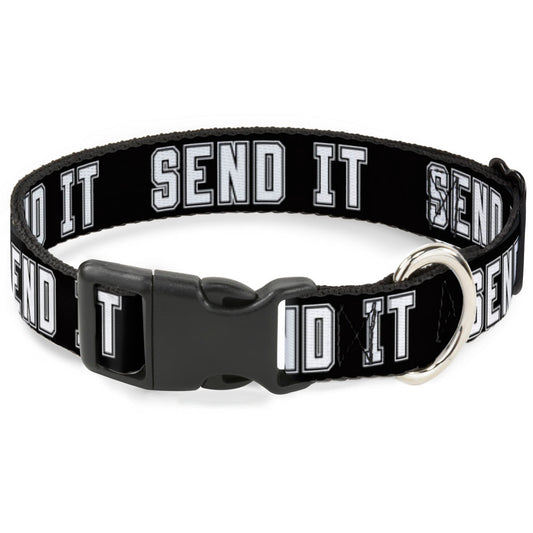 Plastic Clip Collar - SEND IT Black/White