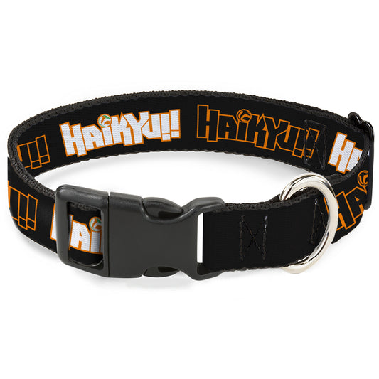 Plastic Clip Collar - HAIKYU Title Logos Black/Orange/White