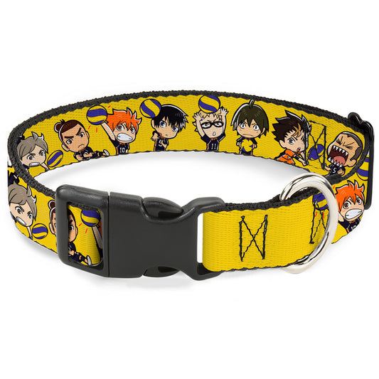 Plastic Clip Collar - Haikyu Chibi Volleyball Player Warm Up Pose Yellow