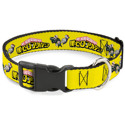 Plastic Clip Collar - MY HERO ACADEMIA Character Trio Pose and Title Logo Yellow
