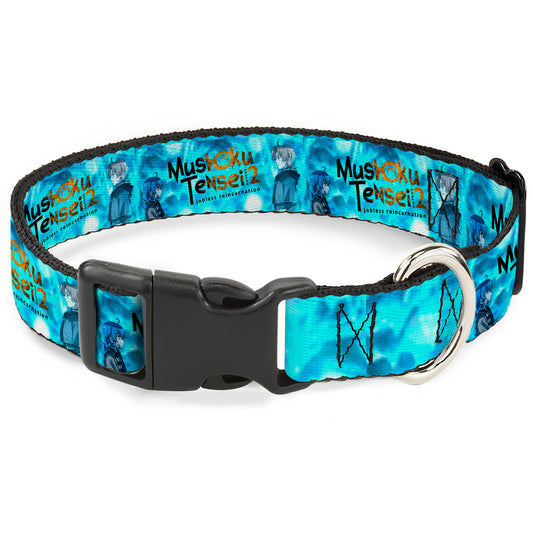 Plastic Clip Collar - MUSHOKU TENSEI Rudeus and Roxy Pose and Title Logo Blues