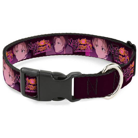 Plastic Clip Collar - MUSHOKU TENSEI Rudeus and Paul Pose and Title Logo Pinks
