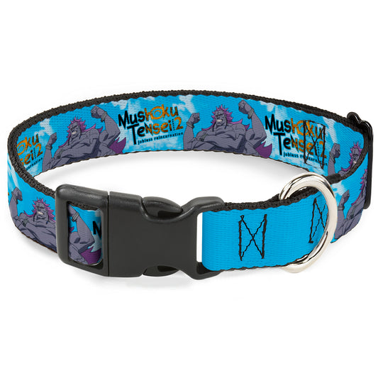 Plastic Clip Collar - MUSHOKU TENSEI Badigadi Flex Pose and Title Logo Blue