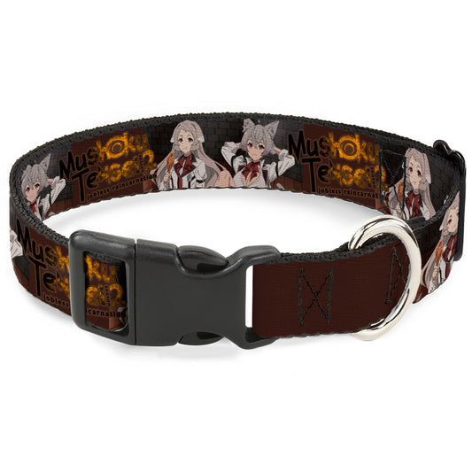 Plastic Clip Collar - MUSHOKU TENSEI Pursena and Minitona Pose and Title Logo Brown
