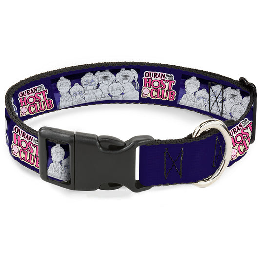 Plastic Clip Collar - OURAN HIGH SCHOOL HOST CLUB Character Doodle and Title Logo Violet