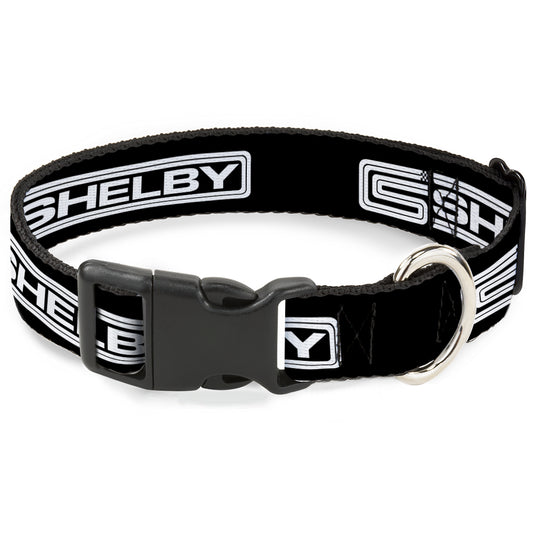 Plastic Clip Collar - Carroll Shelby CS SHELBY Racing Logo Block Black/White