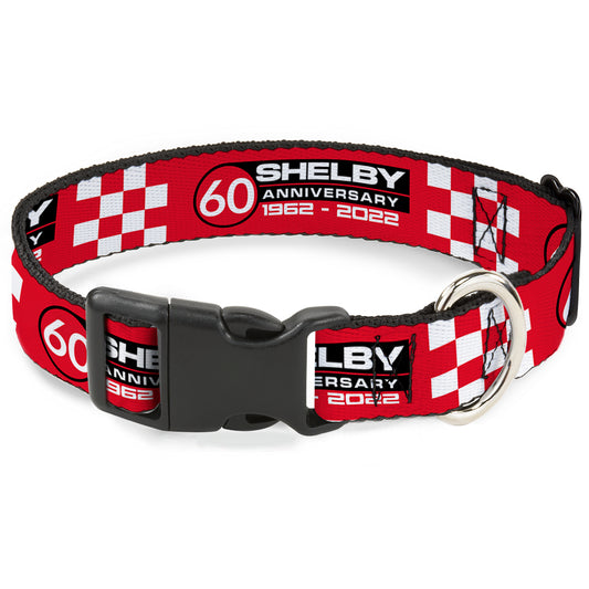 Plastic Clip Collar - SHELBY 60th ANNIVERSARY Checker Red/Black/White
