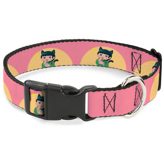 Plastic Clip Collar - The Apothecary Diaries Chibi Maomao Cat Pose Pink/Yellow
