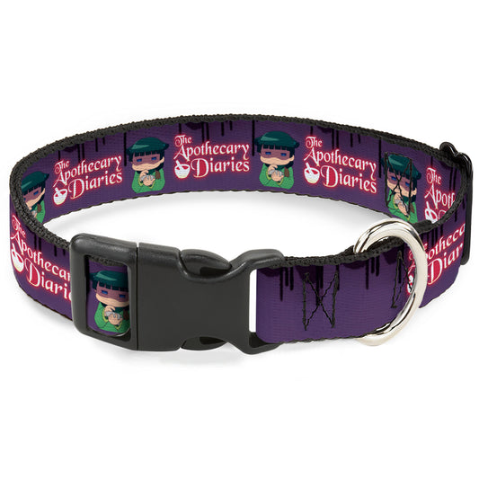 Plastic Clip Collar - THE APOTHECARY DIARIES Chibi Maomao Pose and Title Logo Purple