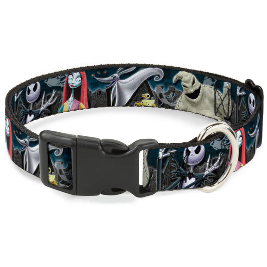 Plastic Clip Collar - Nightmare Before Christmas 4-Character Group/Cemetery Scene